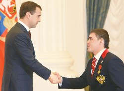 Президент РФ Медведев на встрече с олимпийцами. Фото: ИТАР-ТАСС